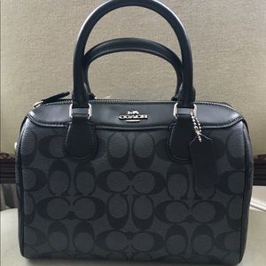 Coach signature mini satchel- black- NWT
